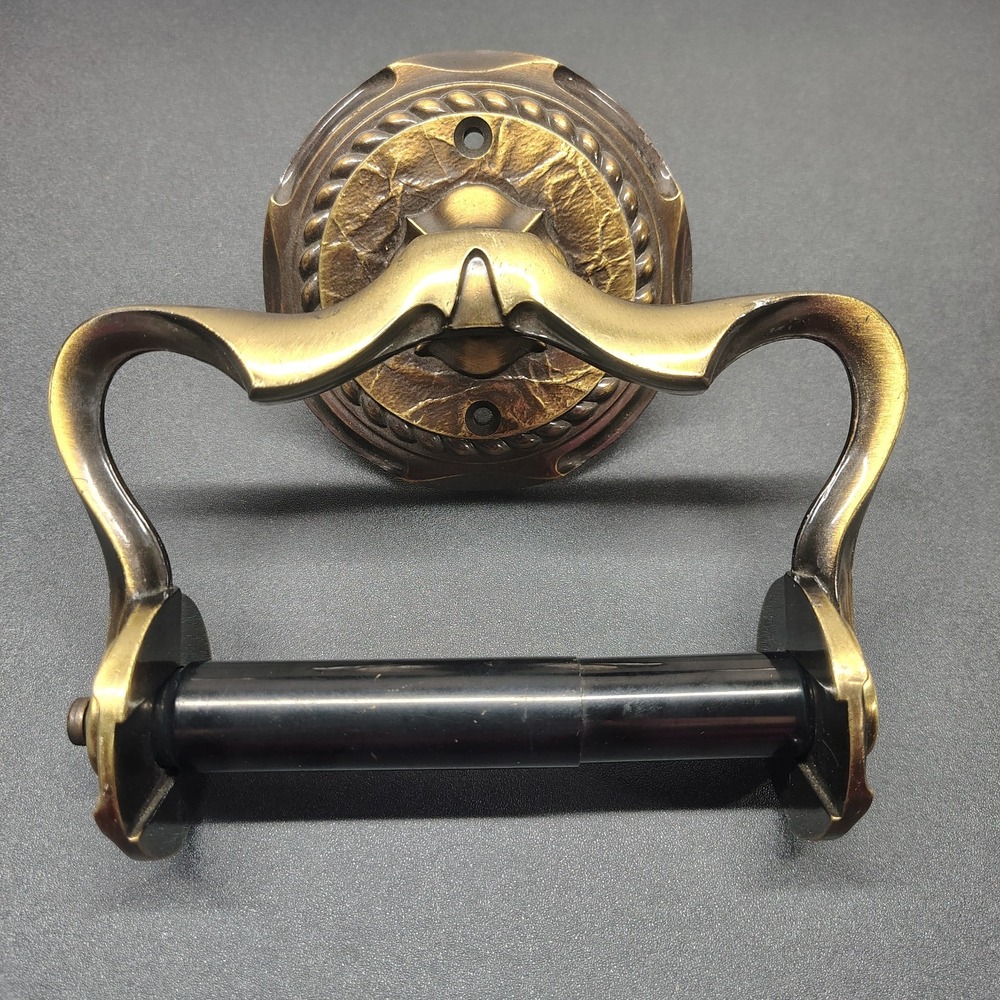 Vintage Victorian Brass Ornate Toilet Paper Holder – Wall Mount Bathroom Fixture